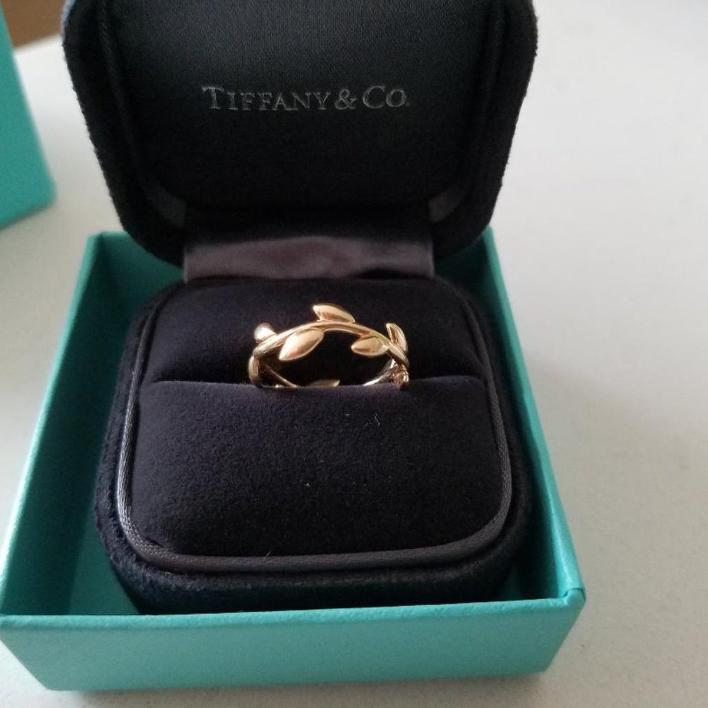 Tiffany & Co Olive Leaf Ring by Paloma Picasso in Rose Gold